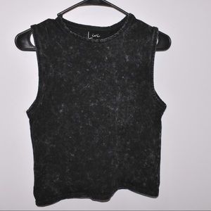 Acid wash cropped tank top